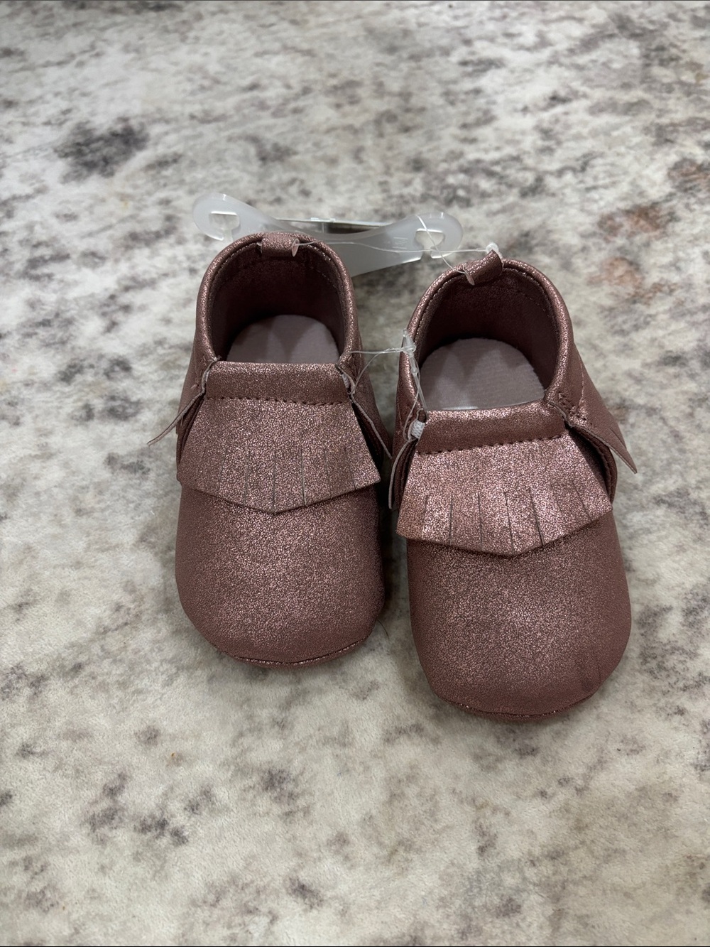 Cat & Jack Metallic Rose Moccasin Baby Shoes